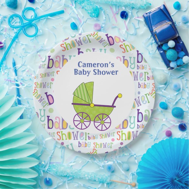 Baby Boy Baby Shower 9 Inch Plate (Party)