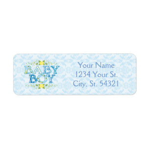 Baby Boy, Baby Shower Address Labels