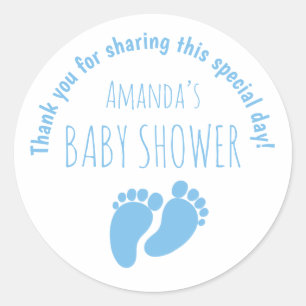 Baby Boy Baby Shower Blue Classic Round Sticker