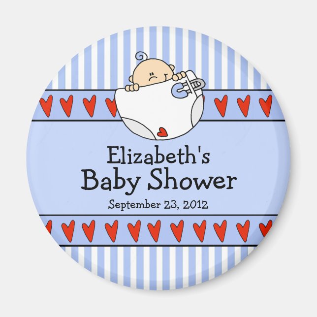 Baby Boy Baby Shower Favour Magnet (Front)