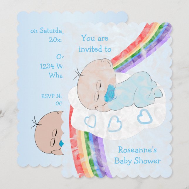 Baby Boy Baby Shower Invitation (Front/Back)