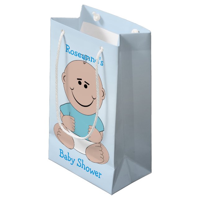 Baby Boy Baby Shower Small Gift Bag (Front Angled)