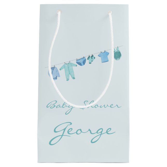 Baby Boy Baby Shower Small Gift Bag (Front)
