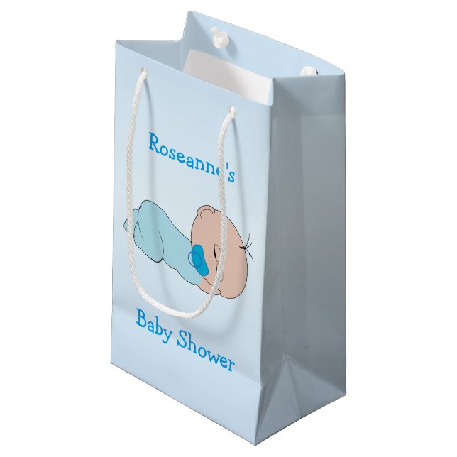 Baby Boy Baby Shower Small Gift Bag (Front Angled)