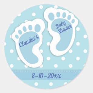 Baby Boy Baby Shower Thank You Party Favour Classic Round Sticker