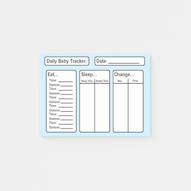 Baby Boy - Baby Tracker Notes (Front)