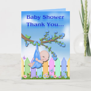 Baby Boy - Backyard Baby Shower Thank You card