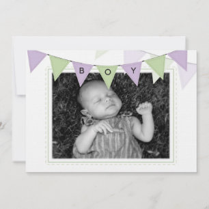 Baby Boy Banner Flags Birth Photo Announcement
