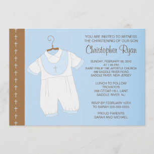 Baby Boy Baptism / Christening Inviation Invitation