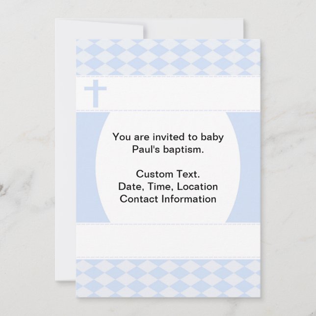 Baby Boy Baptism Invitation (Front)