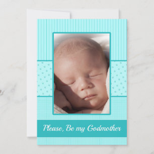 Baby Boy be my Godmother Invitation