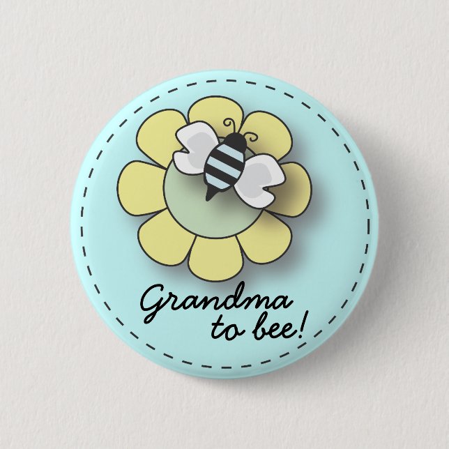 Baby Boy Bee in Blue Grandma To "Bee" Pin (Front)