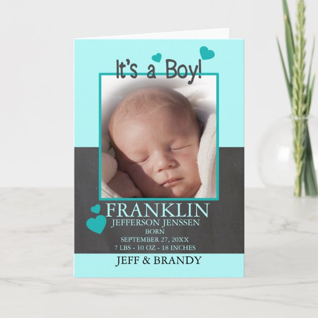Baby Boy Birth Announcement (Front)