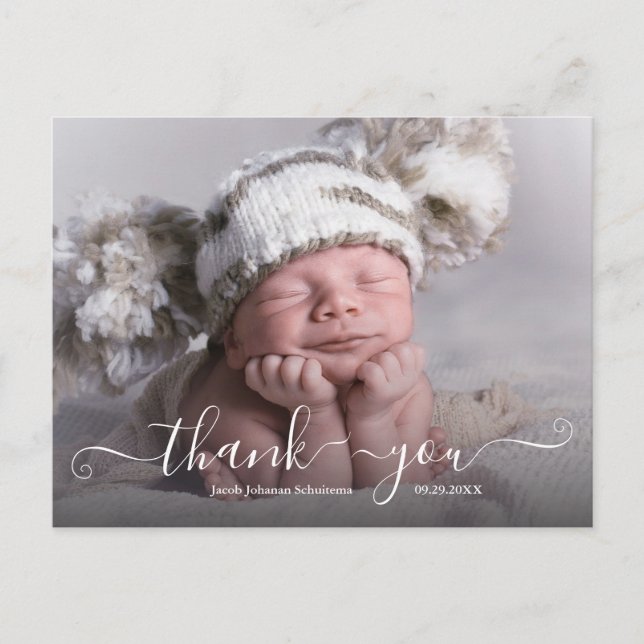 Baby Boy Birth Announcement Photo Postcard (Front)