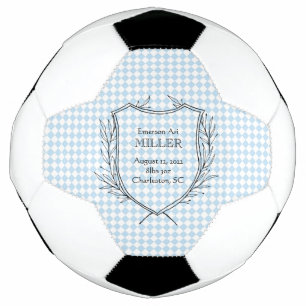 Baby Boy Birth Announcement Sports Blue Timeless Football
