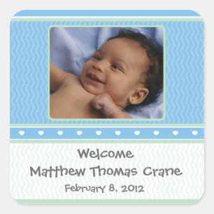 Baby Boy Birth Announcement Sticker