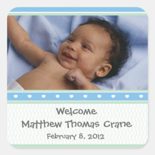 Baby Boy Birth Announcement Sticker
