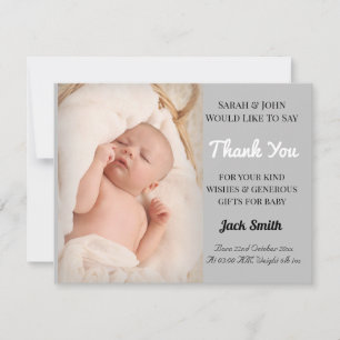 Baby Boy Birth Announcement Thank You Card