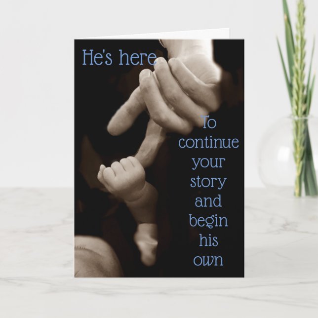 Baby boy birth card (Front)