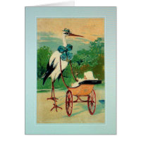 Baby boy birth stork congratulations announcement