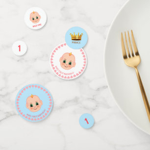 Baby Boy Birthday on blue & white Confetti