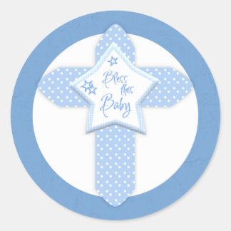 Baby Boy Bless this Baby Customisable Stickers