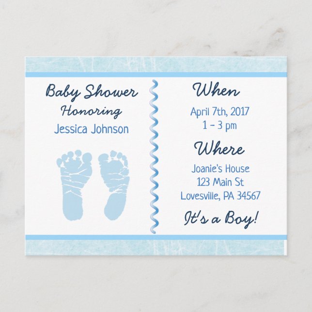Baby Boy Blue Baby Shower Invitation (Front)