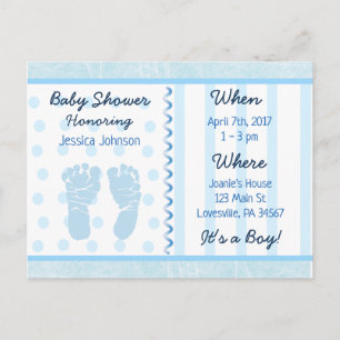 Baby Boy Blue Baby Shower Invitation