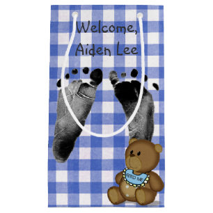 Baby Boy Blue Bear Small Gift Bag