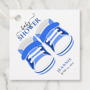 BABY BOY BLUE BOOTIES BABY SHOWER FAVOUR TAGS