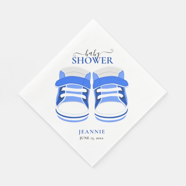 BABY BOY BLUE BOOTIES  BABY SHOWER Napkins (Corner)