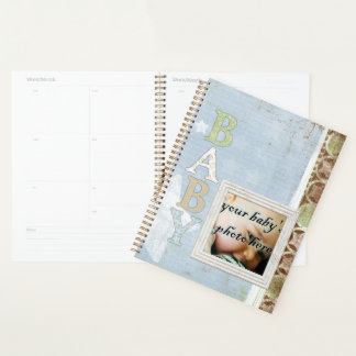 Baby Boy Blue Brown Stars Planner