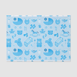 Baby Boy Blue Collage Tissue Paper