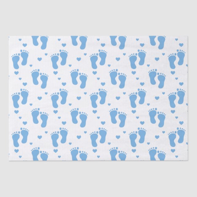 Baby boy blue feet tissue paper (Front)