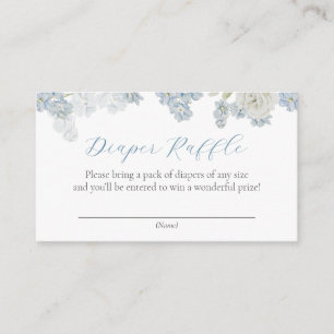 Baby Boy Blue Floral Diaper Request Enclosure Card