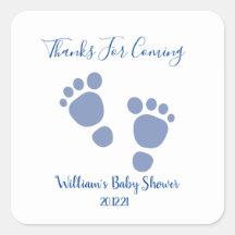 Baby Boy Blue Footprint Baby Shower