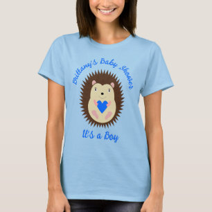 Baby Boy Blue Heart Hedgehog Baby Shower T-Shirt