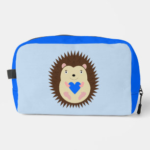 Baby Boy Blue Heart Hedgehog Dopp Kit