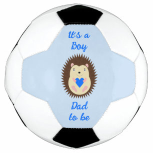 Baby Boy Blue Heart Hedgehog Gender Reveal Football