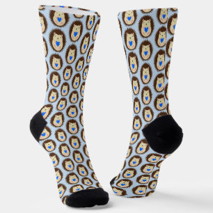 Baby Boy Blue Heart Hedgehog Patterned Socks