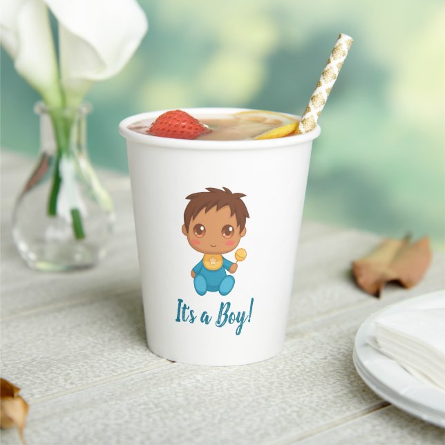 Baby Boy Blue Jumpsuit Paper Cups (Insitu)