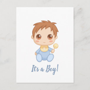 Baby Boy Blue Jumpsuit Postcard
