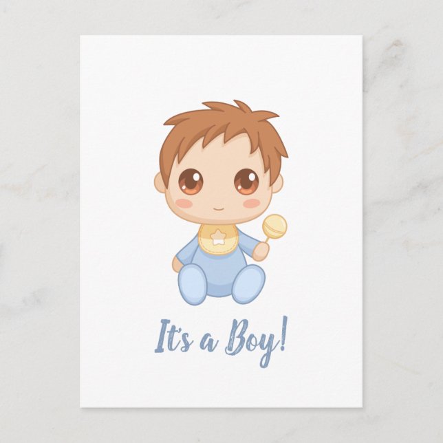 Baby Boy Blue Jumpsuit Postcard (Front)