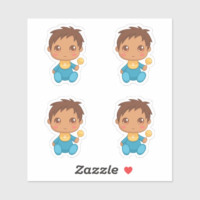 Baby Boy Blue Jumpsuit Set of 4 (Sheet)