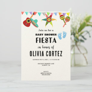 Baby Boy Blue Mexican Fiesta Baby Shower  Invitation