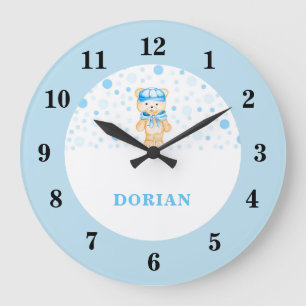 Baby Boy Blue Nursery Wall Clock