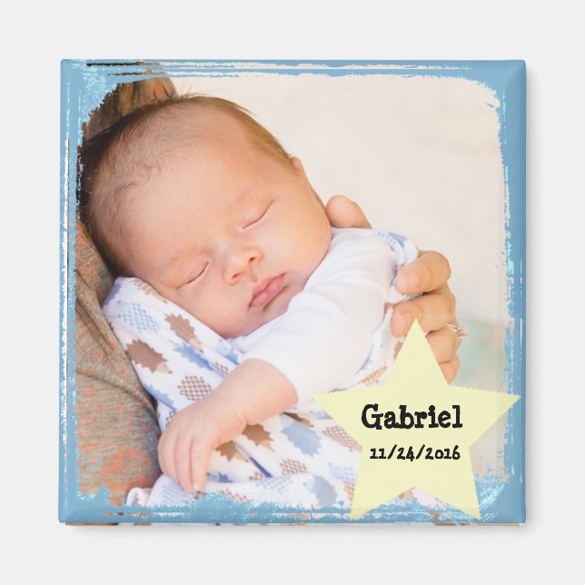 Baby Boy Blue Photo Magnet (Front)