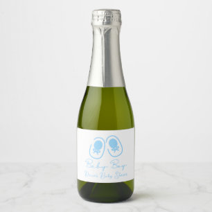Baby Boy Blue Shoes Baby Shower Sparkling Wine Label