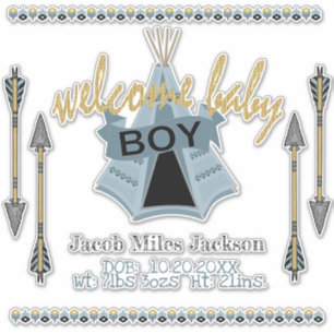 Baby Boy Blue Teepee Tent - Kiss-Cut