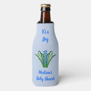 Baby Boy Bluebell Flowers Spring Baby Shower Bottle Cooler
